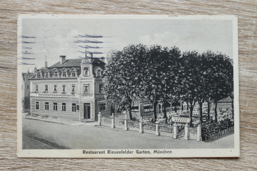 AK München / 1929 / Restaurant Riesenfelder Garten / Schleißheimerstr. 282 / Biergarten Haus